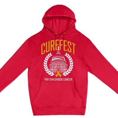 Curefest For Childhood Cancer 2024 In September We Wear Gold Premium Pullover Hoodie