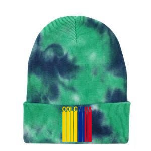 Colombia Flag Tie Dye 12in Knit Beanie