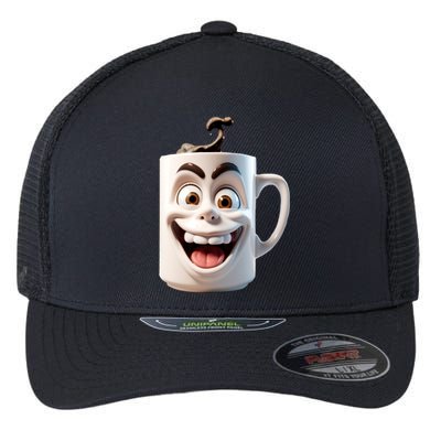 Crazy Face Coffee Character Flexfit Unipanel Trucker Cap