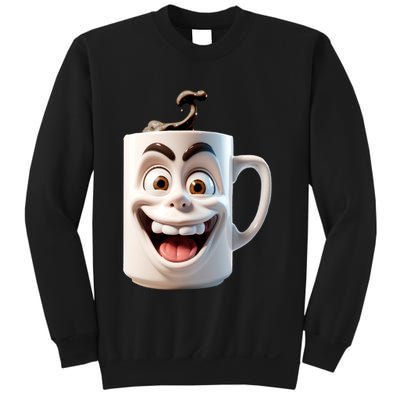 Crazy Face Coffee Character Sweatshirt