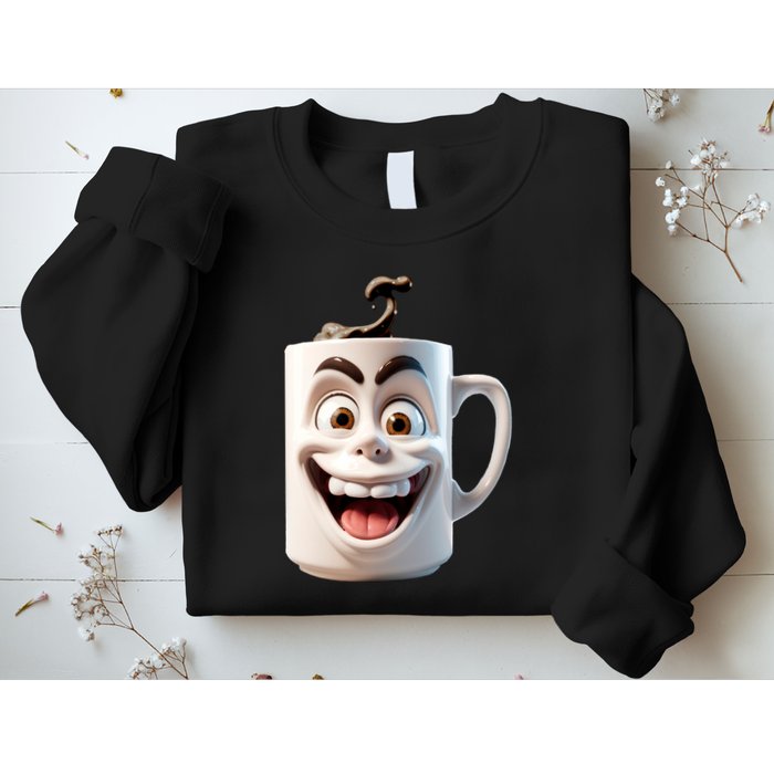 Crazy Face Coffee Character Sweatshirt