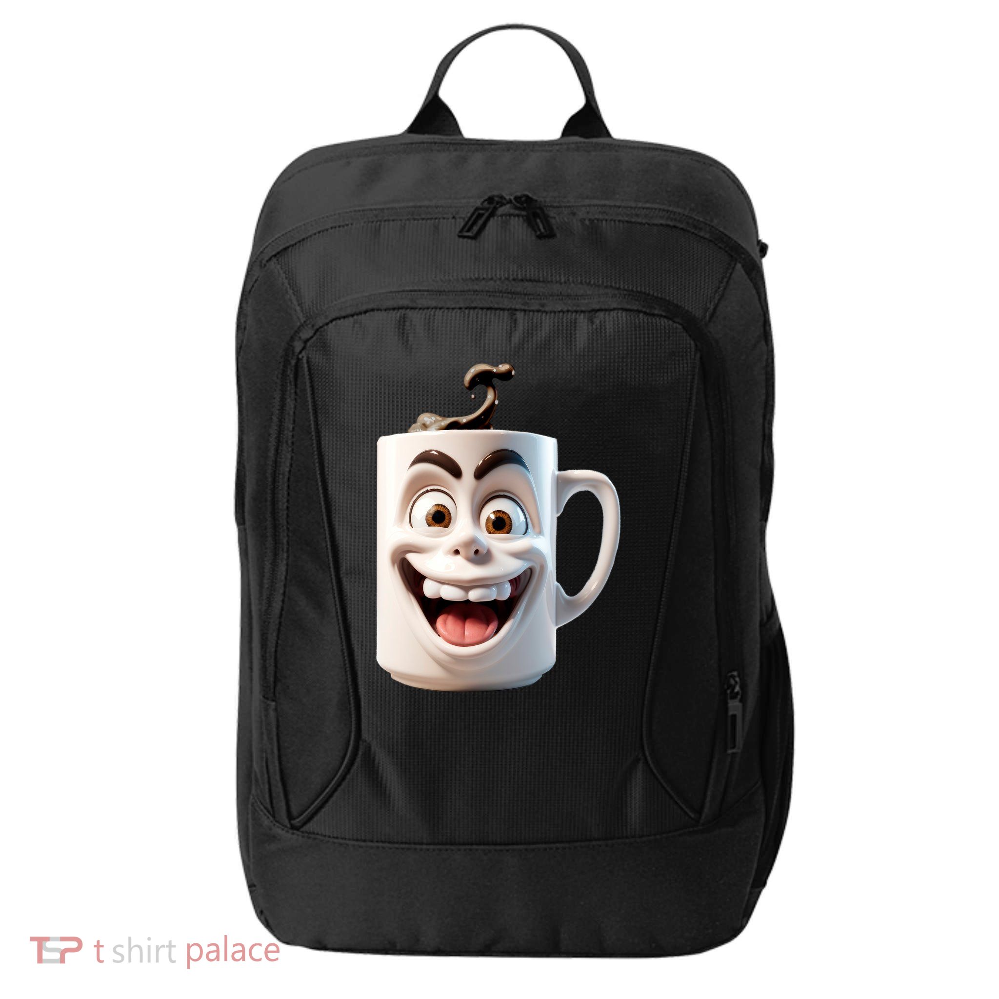 Crazy Face Coffee Character City Backpack