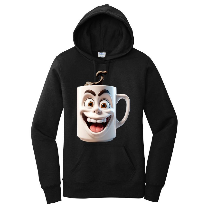 Crazy Face Coffee Character Women's Pullover Hoodie