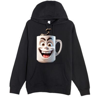Crazy Face Coffee Character Premium Pullover Hoodie