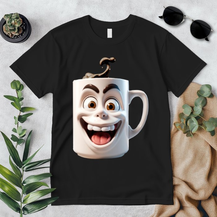 Crazy Face Coffee Character Premium T-Shirt