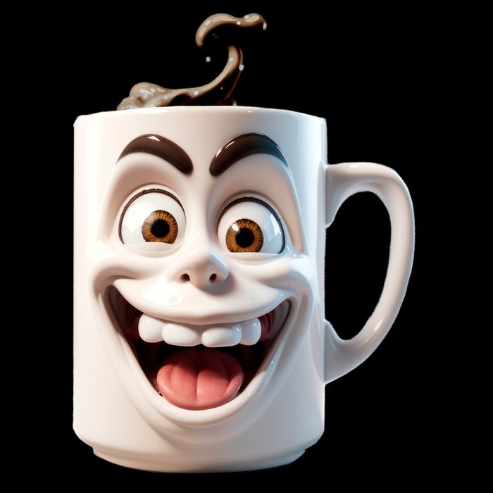 Crazy Face Coffee Character Premium T-Shirt