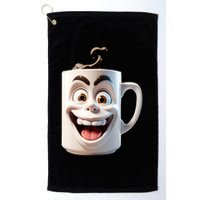 Crazy Face Coffee Character Golf Towel