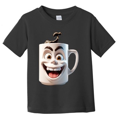 Crazy Face Coffee Character Toddler T-Shirt