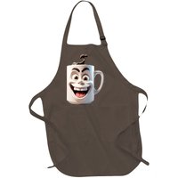 Crazy Face Coffee Character Full-Length Apron With Pockets