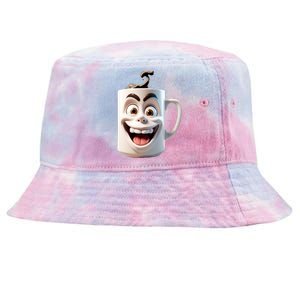 Crazy Face Coffee Character Tie-Dyed Bucket Hat