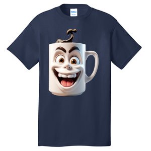 Crazy Face Coffee Character Tall T-Shirt