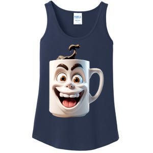 Crazy Face Coffee Character Ladies Essential Tank