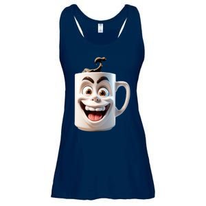 Crazy Face Coffee Character Ladies Essential Flowy Tank