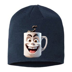 Crazy Face Coffee Character Sustainable Beanie