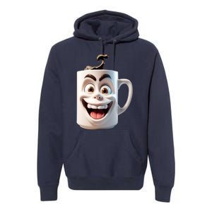 Crazy Face Coffee Character Premium Hoodie