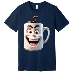 Crazy Face Coffee Character Premium T-Shirt