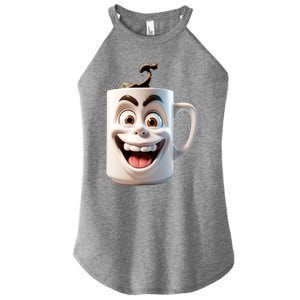 Crazy Face Coffee Character Women's Perfect Tri Rocker Tank