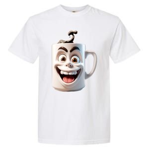 Crazy Face Coffee Character Garment-Dyed Heavyweight T-Shirt