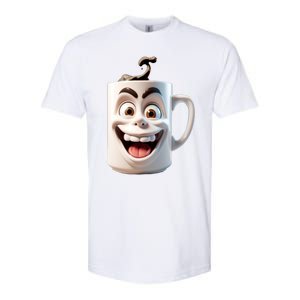 Crazy Face Coffee Character Softstyle CVC T-Shirt