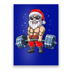 Costume Fitness Christmas Santa Arts Deadlifts Gym Gift Poster