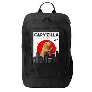 Capyzilla Funny Capybara Japanese Sunset Rodent Animal Lover City Backpack