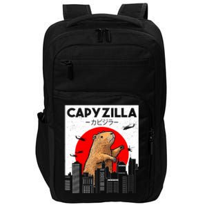 Capyzilla Funny Capybara Japanese Sunset Rodent Animal Lover Impact Tech Backpack