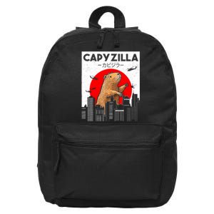 Capyzilla Funny Capybara Japanese Sunset Rodent Animal Lover 16 in Basic Backpack