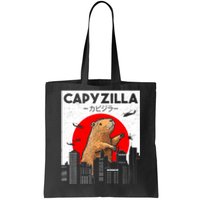 Capyzilla Funny Capybara Japanese Sunset Rodent Animal Lover Tote Bag