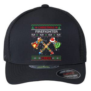 Christmas Firefighter Crew Ugly Sweater Fire Fighter Holiday Gift Flexfit Unipanel Trucker Cap