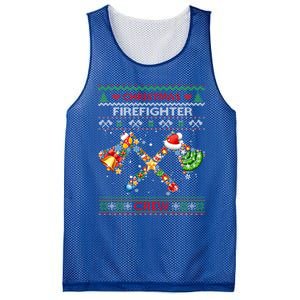 Christmas Firefighter Crew Ugly Sweater Fire Fighter Holiday Gift Mesh Reversible Basketball Jersey Tank