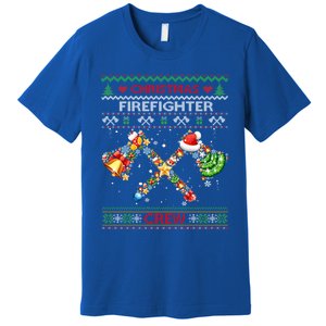 Christmas Firefighter Crew Ugly Sweater Fire Fighter Holiday Gift Premium T-Shirt