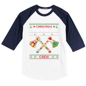 Christmas Firefighter Crew Ugly Sweater Fire Fighter Holiday Gift Baseball Sleeve Shirt