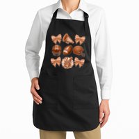 Cute Football Cheer Fan Lover Ribbon Bow Coquette Style Apron