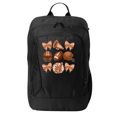 Cute Football Cheer Fan Lover Ribbon Bow Coquette Style City Backpack