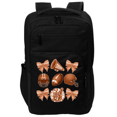 Cute Football Cheer Fan Lover Ribbon Bow Coquette Style Impact Tech Backpack