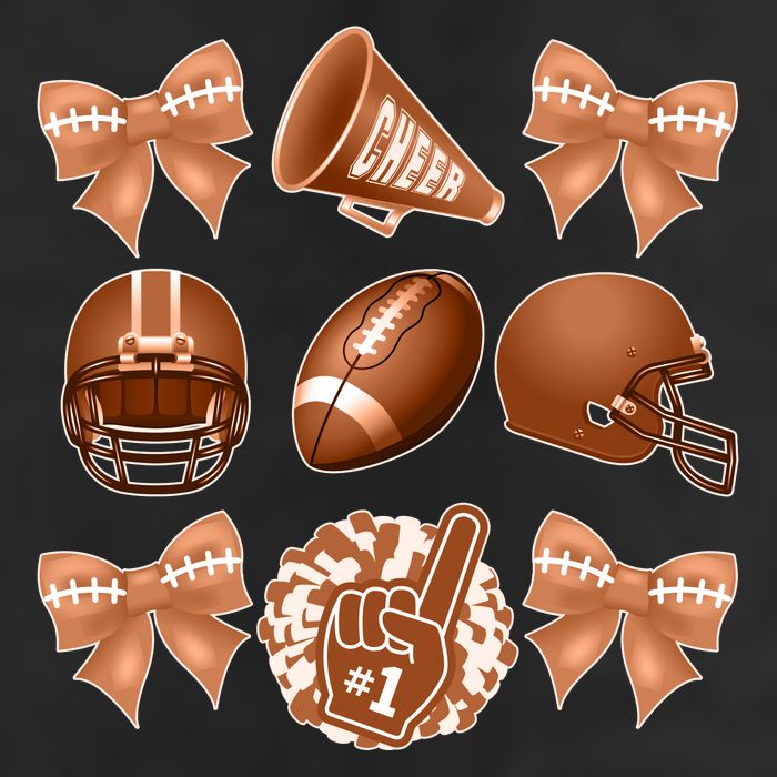 Cute Football Cheer Fan Lover Ribbon Bow Coquette Style Beanie