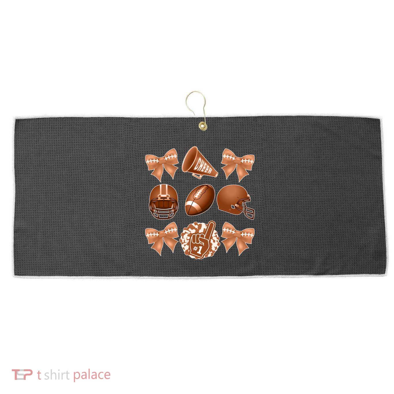 Cute Football Cheer Fan Lover Ribbon Bow Coquette Style Large Microfiber Waffle Golf Towel