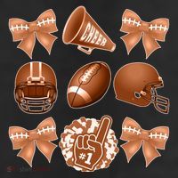 Cute Football Cheer Fan Lover Ribbon Bow Coquette Style Large Microfiber Waffle Golf Towel