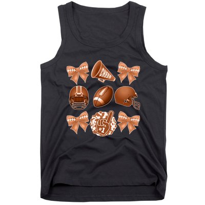 Cute Football Cheer Fan Lover Ribbon Bow Coquette Style Tank Top