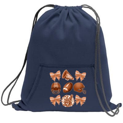 Cute Football Cheer Fan Lover Ribbon Bow Coquette Style Sweatshirt Cinch Pack Bag