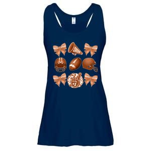 Cute Football Cheer Fan Lover Ribbon Bow Coquette Style Ladies Essential Flowy Tank