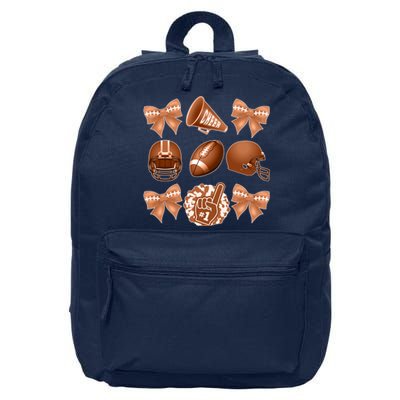 Cute Football Cheer Fan Lover Ribbon Bow Coquette Style 16 in Basic Backpack