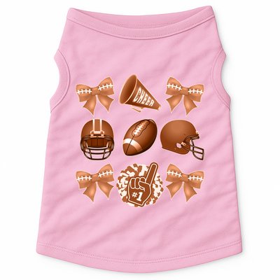 Cute Football Cheer Fan Lover Ribbon Bow Coquette Style Doggie Tank