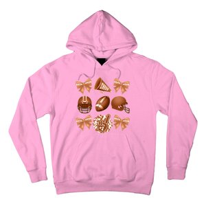 Cute Football Cheer Fan Lover Ribbon Bow Coquette Style Hoodie