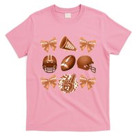 Cute Football Cheer Fan Lover Ribbon Bow Coquette Style T-Shirt