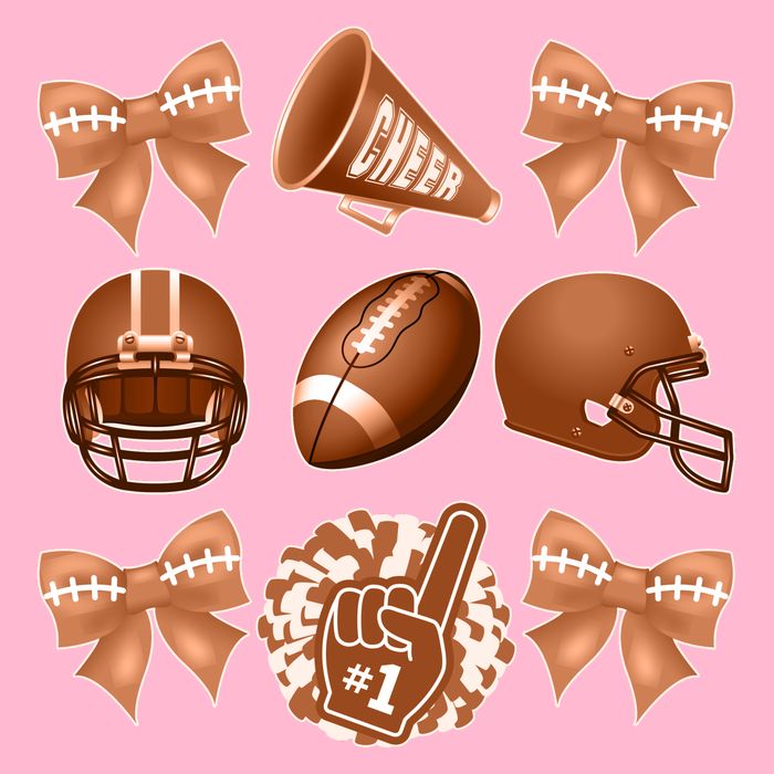 Cute Football Cheer Fan Lover Ribbon Bow Coquette Style T-Shirt