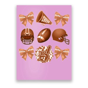 Cute Football Cheer Fan Lover Ribbon Bow Coquette Style Poster