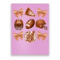 Cute Football Cheer Fan Lover Ribbon Bow Coquette Style Poster