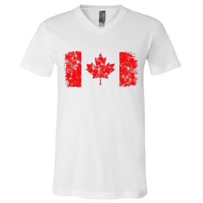 Canada Flag Canadian Flag Canadian Pride Canada Maple Leaf V-Neck T-Shirt