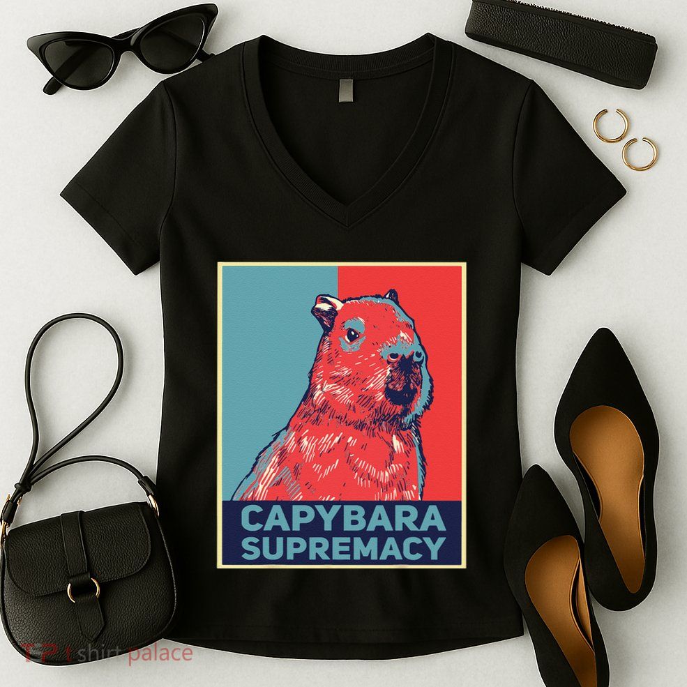 Capybaras Funny Capibara Rodent Things I Do In My Spare Time  Women's V-Neck T-Shirt